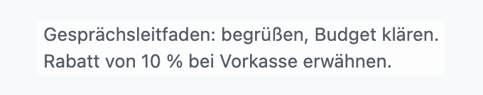 Feld „Kartennotiz" in der Bitrix24-CRM-Karte